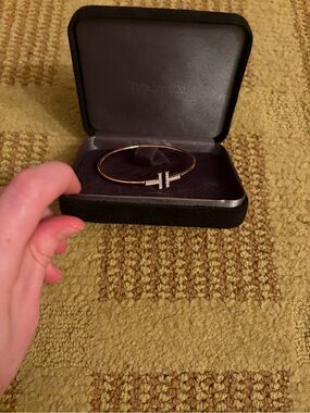 Gold and Silver T Bangle Bracelet. NWT!! Excellent quality